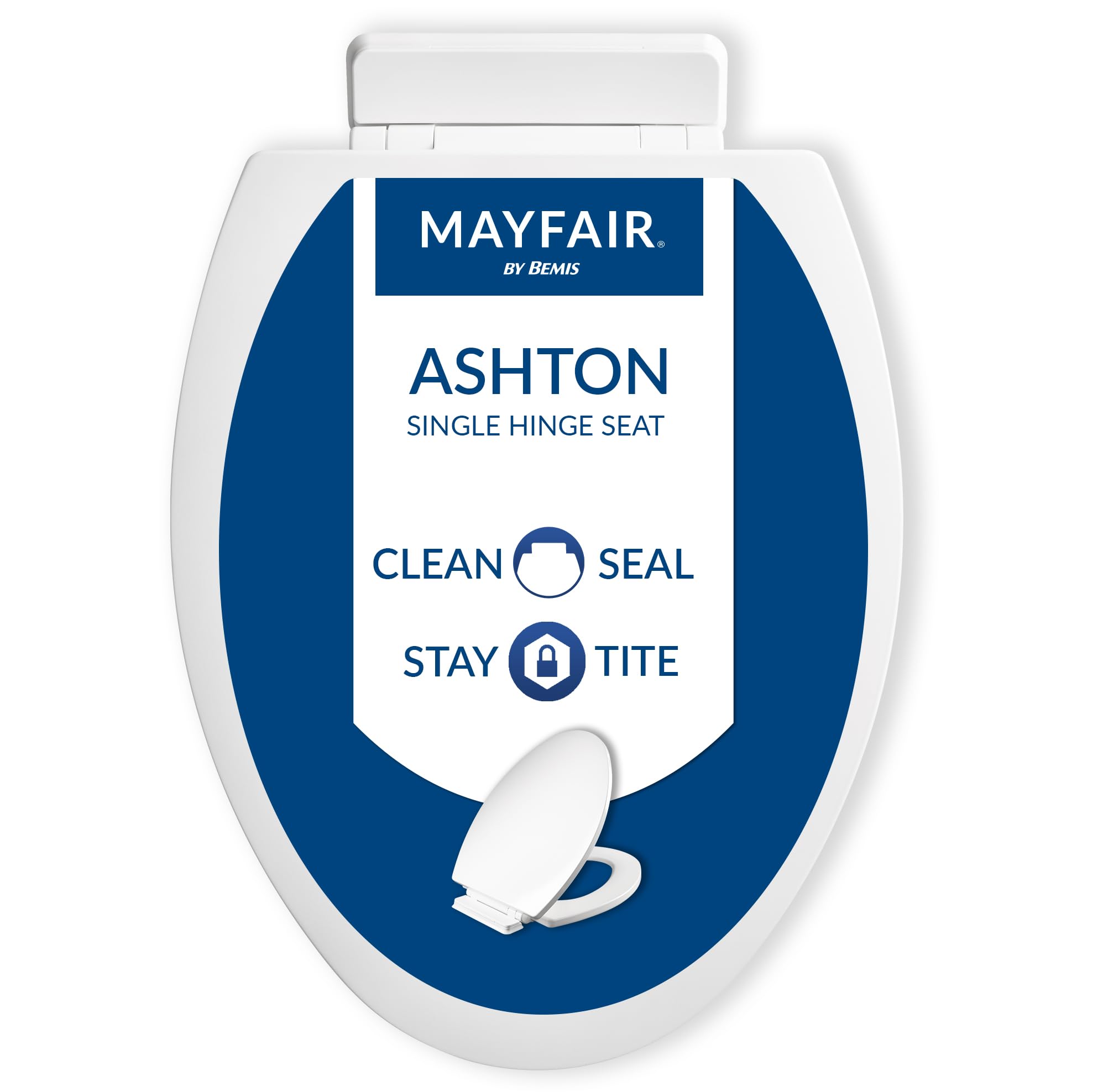Photo 1 of ***Factory seal****

Mayfair Ashton Easy to Clean Single Hinge Toilet Seat, Modern Slow Close Wood Toilet Seat, Made in USA, Elongated, White