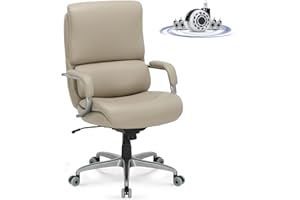 COLAMY Big & Tall Office Chair 400lbs Wide Seat- High Back PU Leather Executive Computer Desk Chair for Heavy People, Large Office Chair with Metal Base & Ergonomic Back Support- Black