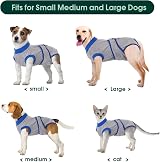 Kuoser Dog Surgery Recovery Suit Size L Grey Soft Cotton Spandex view 3