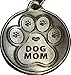 RecoveryChip Dog Mom - A True Friend Leaves Paw Prints On Your Heart Keychain Pewter Color
