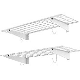 WALMANN 2 Pack Garage Wall Shelves, 45x15 inch Wall Mounted Storage Shelves for Garage Heavy Duty Floating Shelf, Holds Up to 220 lbs(White)