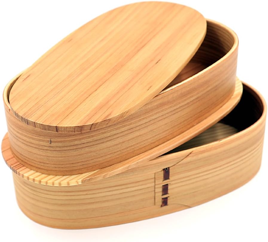 Wooden Bento Box, KOSOX Japanese Double Layer Wooden Lunch Bento Wooden Box Wood Food Container (BDH6)