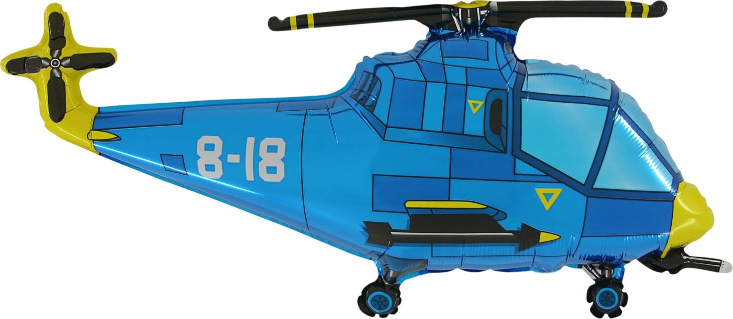 Toyland® 94cm (37") Blue Helicopter Shaped Foil Balloon - Childrens Party Decorations
