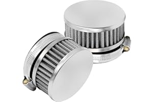 DUZFOREI 2pcs 48mm-52mm Stainless Steel Air Intake Filter with Clamp Fits for Motorcycle Scooter