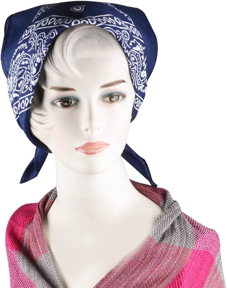 Alotpower 28 Pack Bandanas 100% Cotton Cowboy Bandanas Headband,22x22 Inch: Clothing