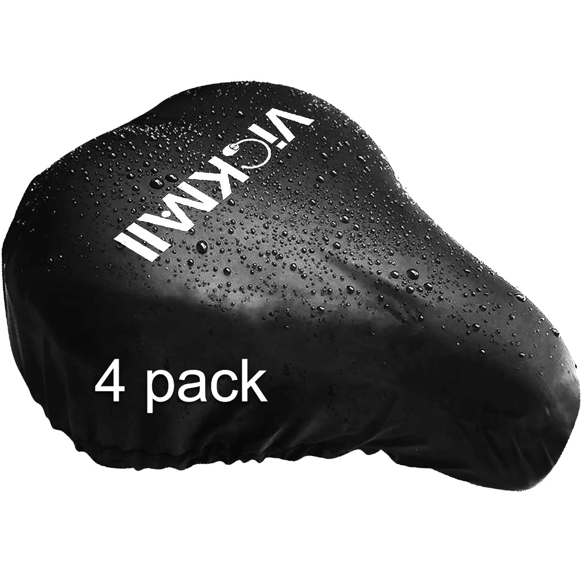 VICKMALL Bicycle Saddle Cover, Waterproof Bicycle Saddle Cover, Easy to Carry and Fits Most Bikes such as Road Bike, Mountain Bike, Trekking Bike (4 Pieces), FX Seat Cover-4, Black, 4 Pieces