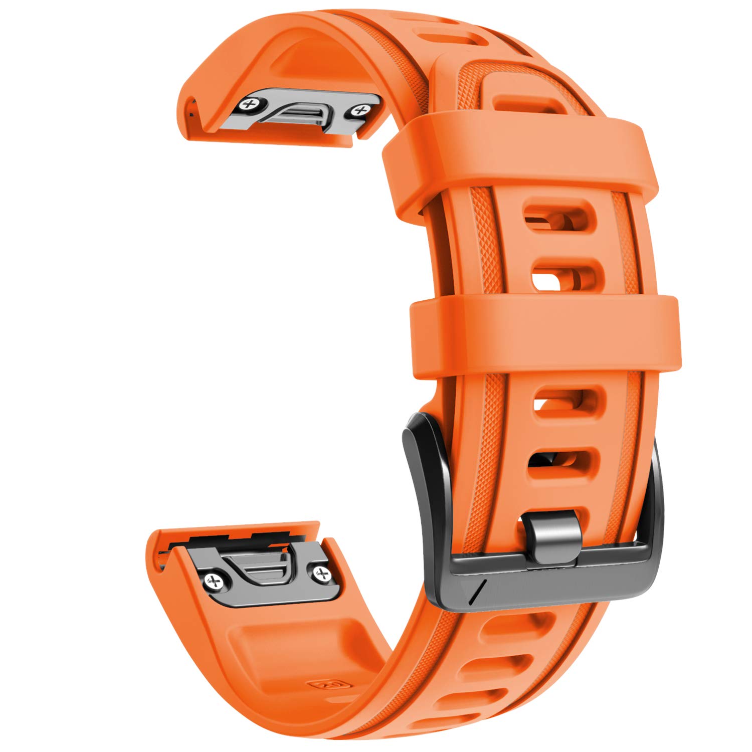 NotoCity 20mm Quick Fit Watch Strap for Garmin 7S/7S Pro/6S/6S Pro/5S/5S Plus Silicone, Soft Sport Replacement Strap Compatible with Garmin Epix Pro 42mm/Approach S70 42mm(orange)