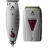 Andis 17270 T-Outliner Trimmer &amp; Pro Foil Titanium Shaver Finishing Combo | Vintage full-metal design, 7,200 SPM low-noise motor, cord/cordless lithium-ion, beard trimmer &amp; foil shaver