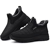 SHIBEVER Winter Waterproof Boots for Women: Snow Womens Ankle Fur Lined Shoes Slip On Warm Insulated Winter Boot