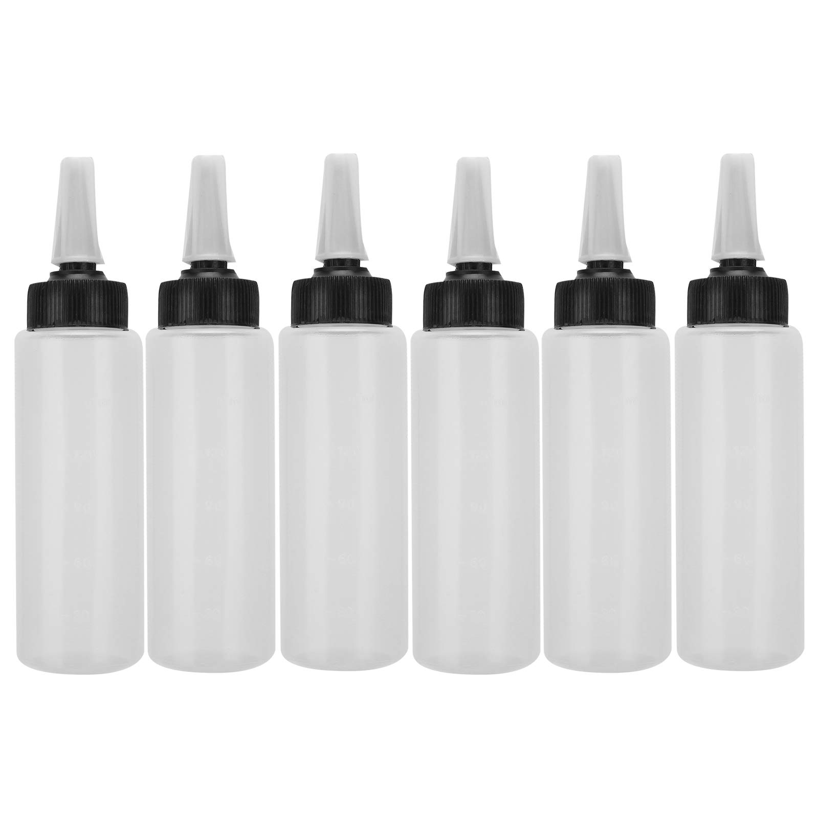 6pcs Applicator Bottle, Shampoo Bottle Hair Washing Bottle with Cover Hair Salon Squeeze Refillable Bottle for Hair Salon Coloring Dyeing