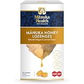 Manuka Health Manuka Honey Lozenges &ndash; 15 Lemon and Ginger Flavored Lozenges &ndash; Natural Throat Lozenges Infused with Raw Manuka Honey and Vitamin C for Immune Support