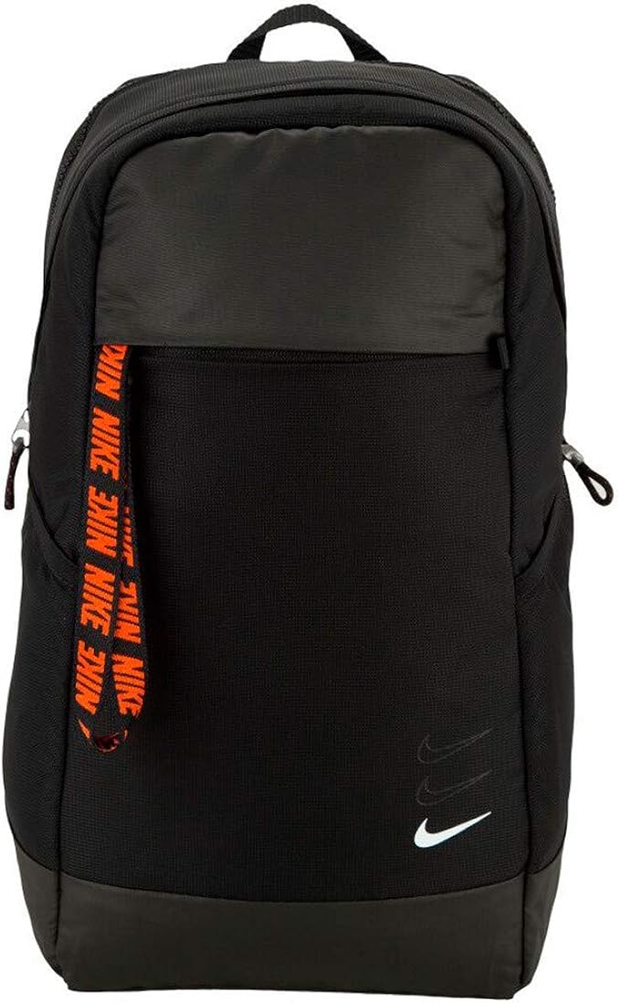 nike unisex black brand logo backpack