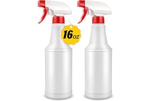 DIYSELF Spray Bottle 2 Pack Plastic Spray Bottles for Cleaning, 16oz/500ml Empty Spray Bottles for Liquids, Heavy Duty Spray Bottle for Plants, Pets, Alcohol, Leak-Proof Squirt Bottles for Lab Reagent