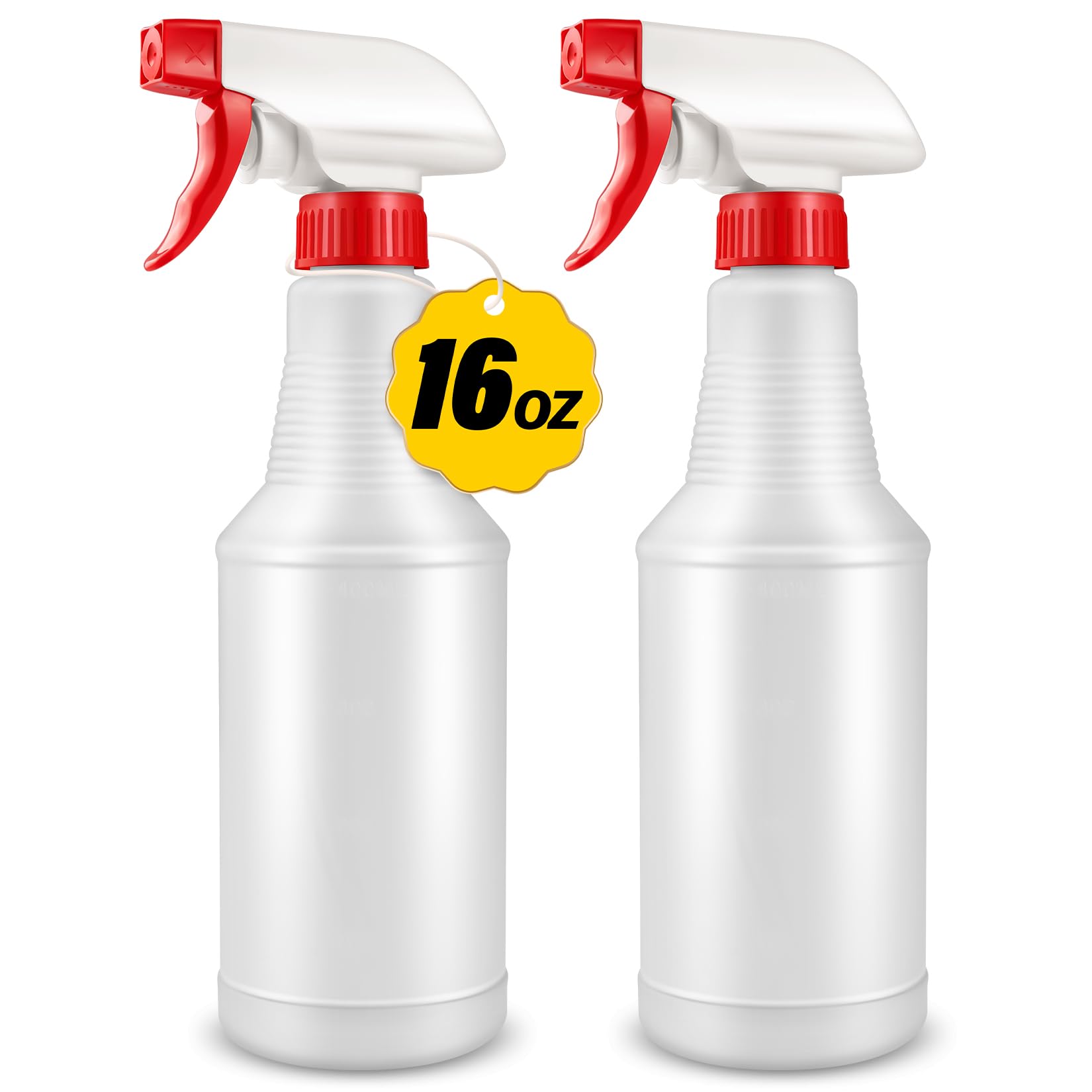 Photo 1 of DIYSELF Spray-Bottle, 2 Pack Plastic Spray Bottles for Cleaning, 16oz Empty Spray Bottles with Adjustable Nozzle, Spray Bottle for Plants, Pet, BBQ, Leak Proof Squirt Bottles for Gardening