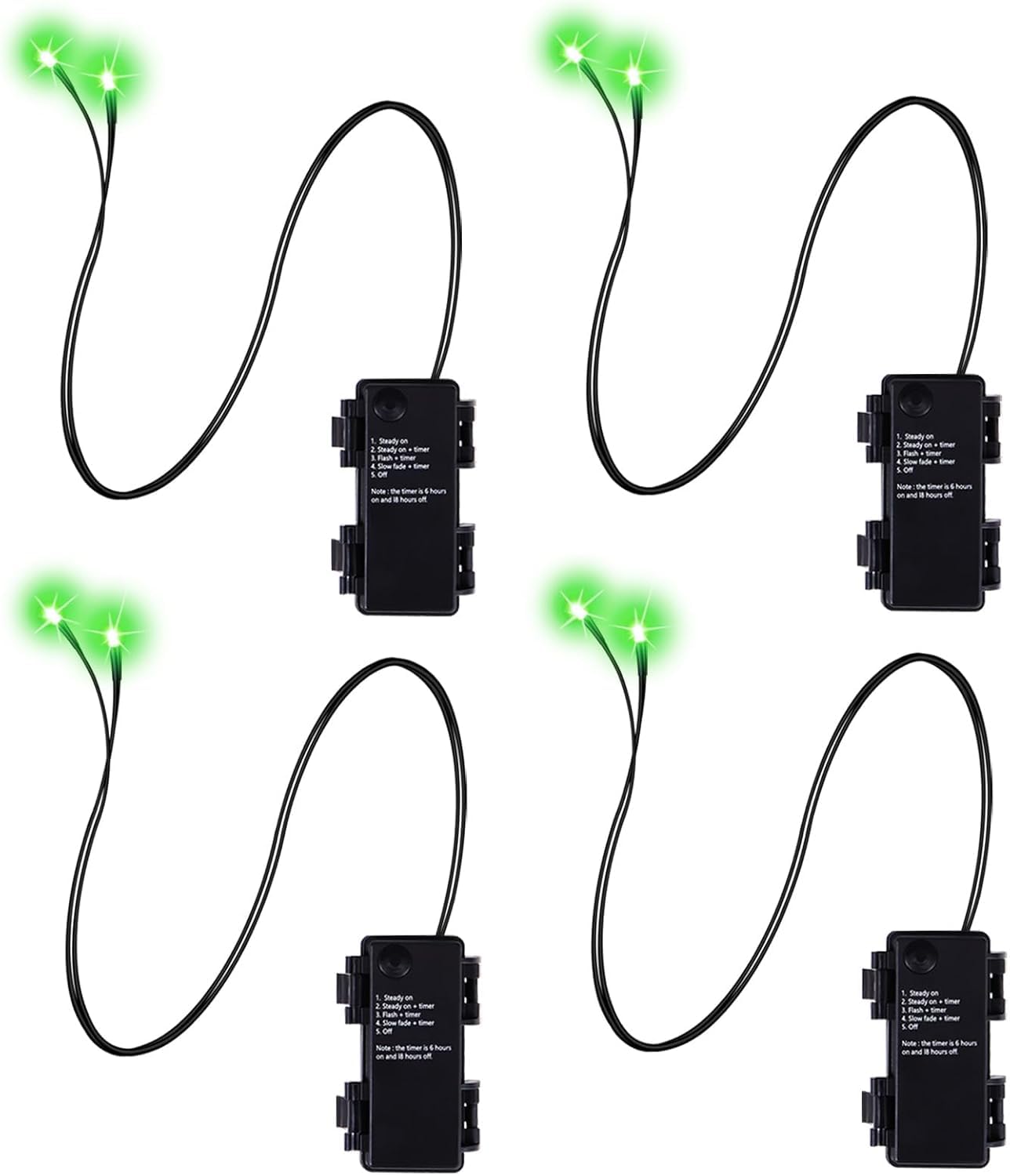 4PCS LED Red Glowing Eyes for Halloween Mask Light up Skeleton Eyes with Timer, Led Glowing Light Up for Halloween Christmas Decoration Skull Masks Props, Cosplay Party Mask Glowing Eyes (Green)