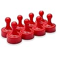 GLASSBOARD STUDIO Powerful Neodymium Magnets, Pawn-Shaped - Strong Fridge/Refrigerator and Whiteboard Magnet, Ideal for Office, Kitchen, Crafts - Rare Earth, Heavy Duty (8, Red)
