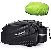 ThinkRider Bike Bags for Bicycle Rear rack 14L Hard Shell Waterproof Bike Ebike Trunk Pannier Saddle Seat Bag Carrier with Reflector, Rain Cover & Shoulder Strap for Commuter Travel Outdoor