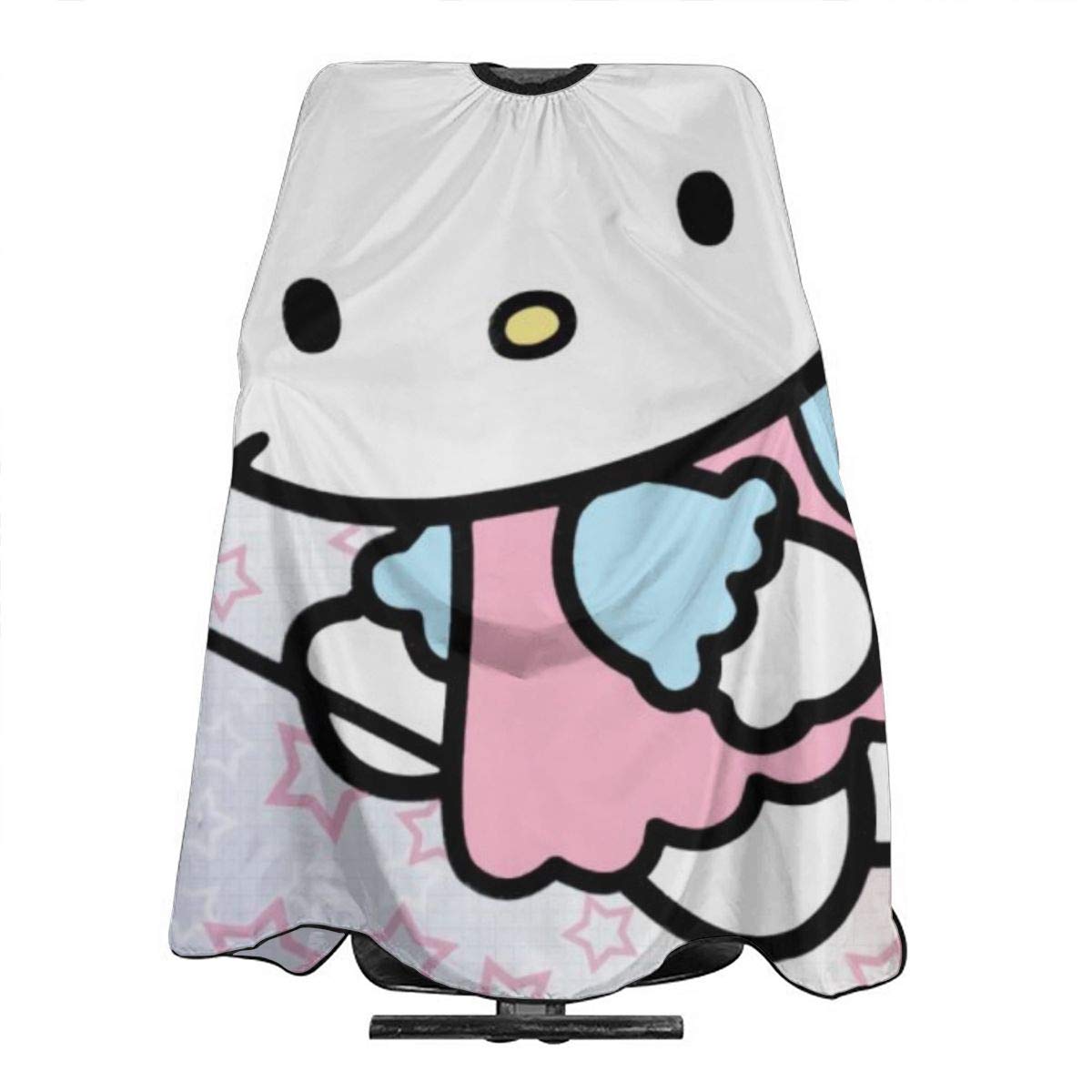 Hello Kitty Haircut Apron Salon Professional Barber Hair Dye Cape Printed Styling Black Comb-Out Makeup Artists Shampoo Polyester Adult/Women/Men 55x66 Inch
