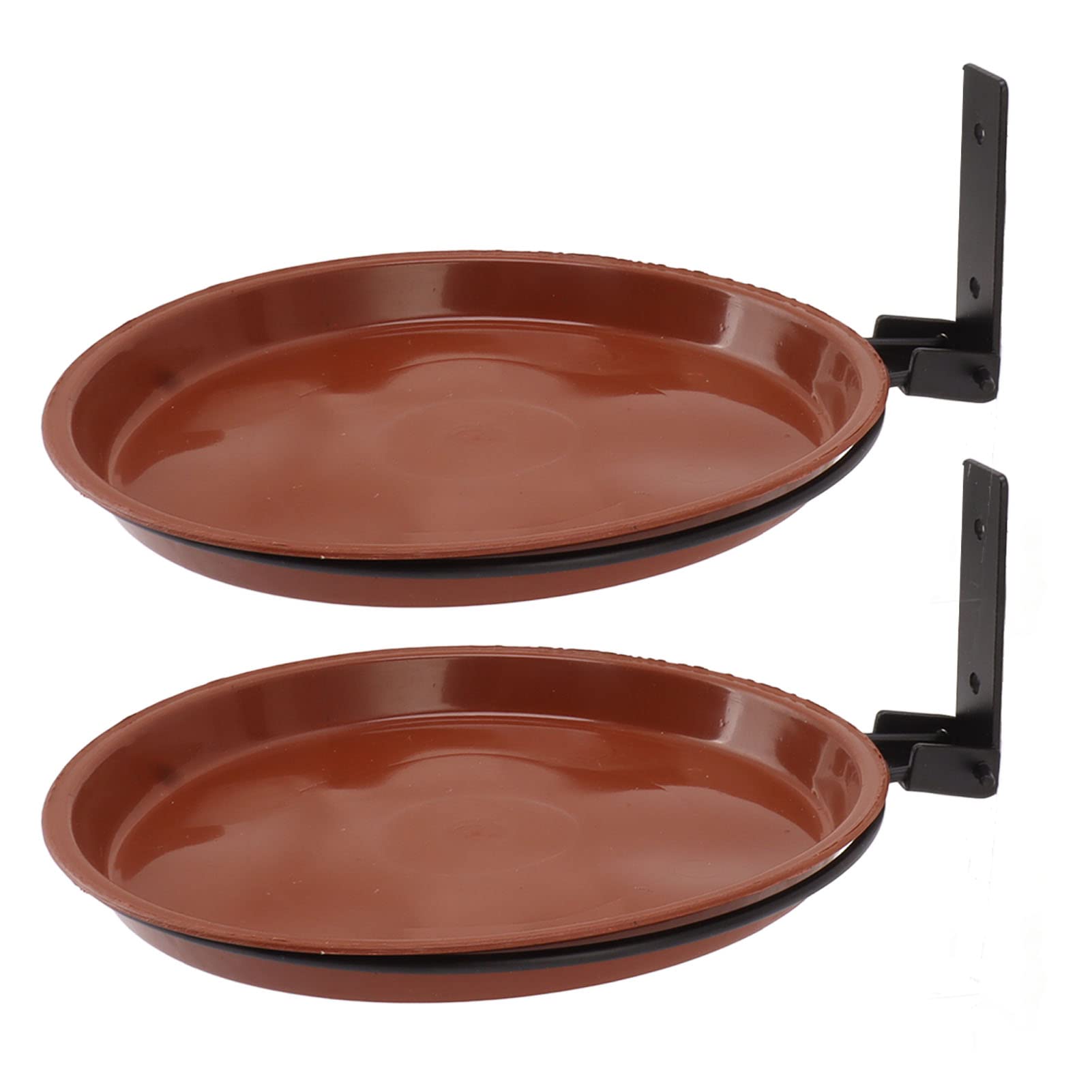 keshow Tree Mounted Bird Trays Terrace Bird Feeder Plastic Tree Mounted Bird Bath Bowl (2 Pot and 2 Bracket)