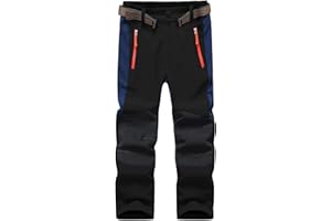 BenBoy Kids Hiking Pants Fleece Lined Outdoor Waterproof Softshell Snow Ski Trousers for Boys Girls