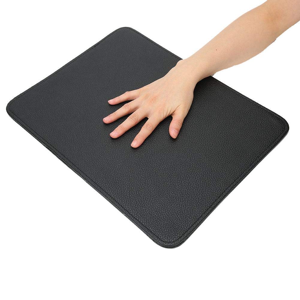 Nikou Nail Art Table Mat Manicure Desk Mat Washable Mat Nail Cushion Pad Hand Mat, Nail Mat Pad Foldable Washable Manicure Salon Tools(Black)