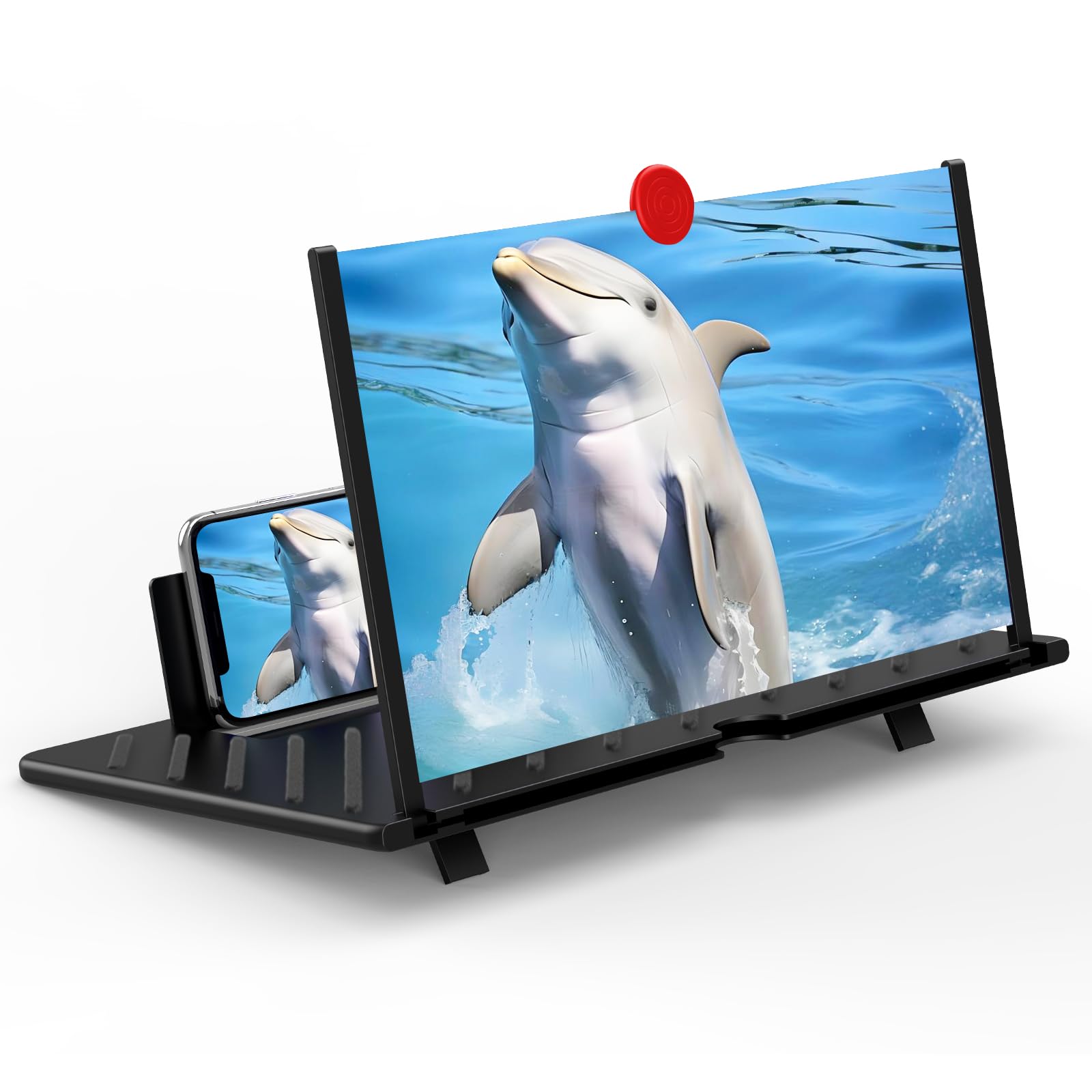 Photo 1 of 20 inch Screen Magnifier for Smartphone,3D HD Screen Expanders for Movies, Videos, and Gaming, Screen Magnifier with Adjustable Angle Design Amplifier Desktop Magnifying for Seniors Reading (Black)