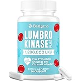 Basigano Lumbrokinase Supplement, 1.2 Million LKU - 120mg Capsules, Potent Nattokinase Alternative with Proteolytic Enzymes and Herbal Blend