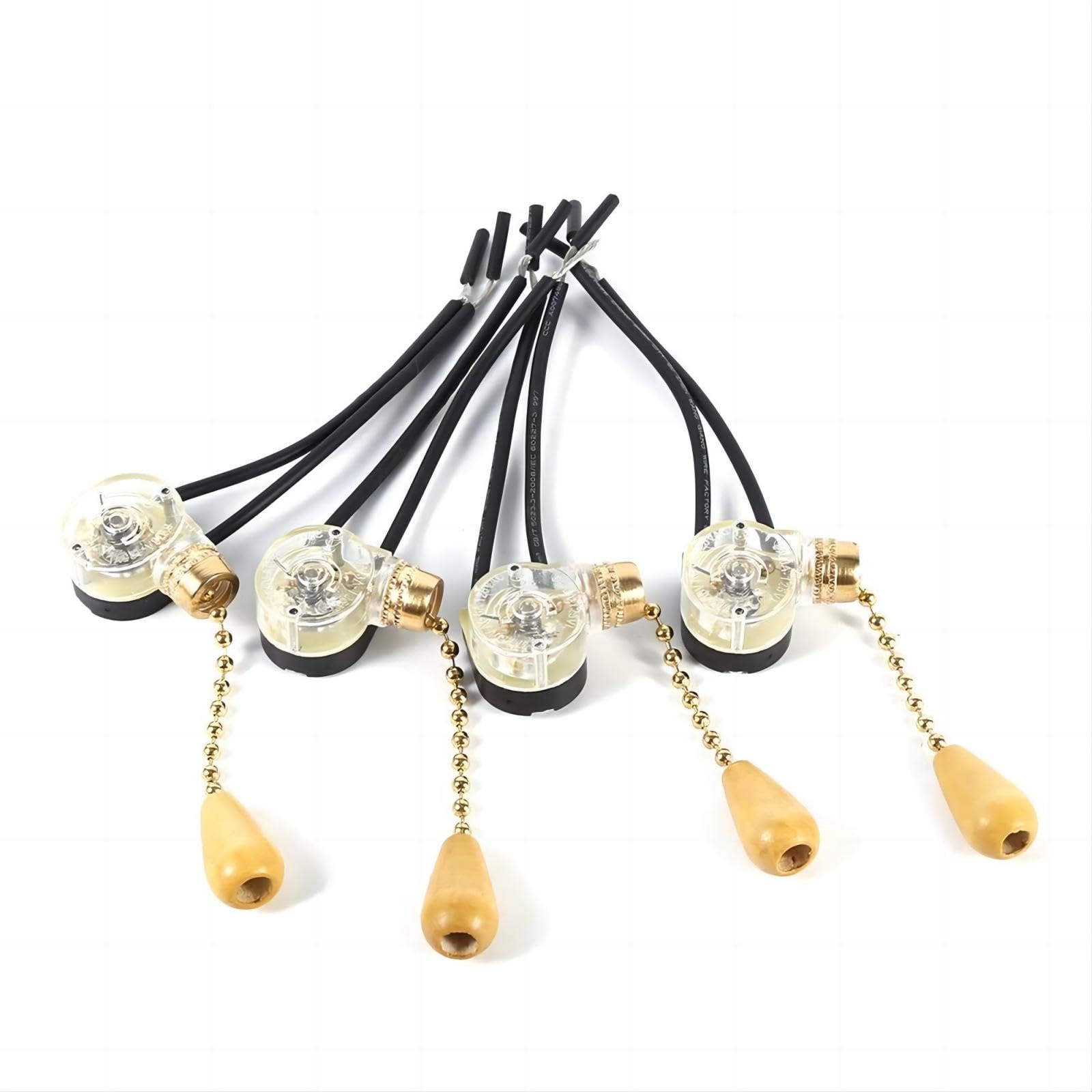 VIFERR 4 PCS Universal Wall Light Lamp Switch Vintage Ceiling Fan Pull Chain Cord Switches Replacement for Living Room Bedroom Bathroom