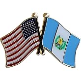 USA and Guatemala Flag Die-struck Metal Friendship Lapel Pin with Butterfly Clasp Closure