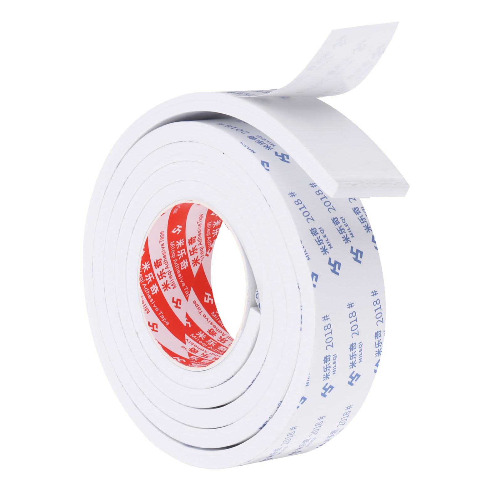 PATIKIL 2m/6.6ft Sealing Foam Tape, 4.5cm Wide 10mm Thick Single Sided Weather Stripping Door Seal Strip for Window Door Insulation, White