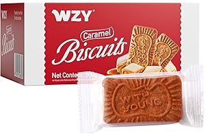WZY Caramelized Biscuit Biscotti Cookies Tea Biscuits17.6 OZ (500g) Cookies Individually Wrapped Perfect Crunch for Coffee Tea Snacking & Desserts Crunchy Buttery & Delicious (17.6 OZ (500g))