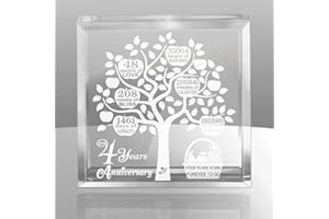 KATE POSH 4 Years Wedding Anniversary, 4 Years of Marriage, 4 Years Together, Traditional Fruit Gift for 4th Anniversary, Husband & Wife, 4 Years Down Forever to Go Keepsake and Paperweight