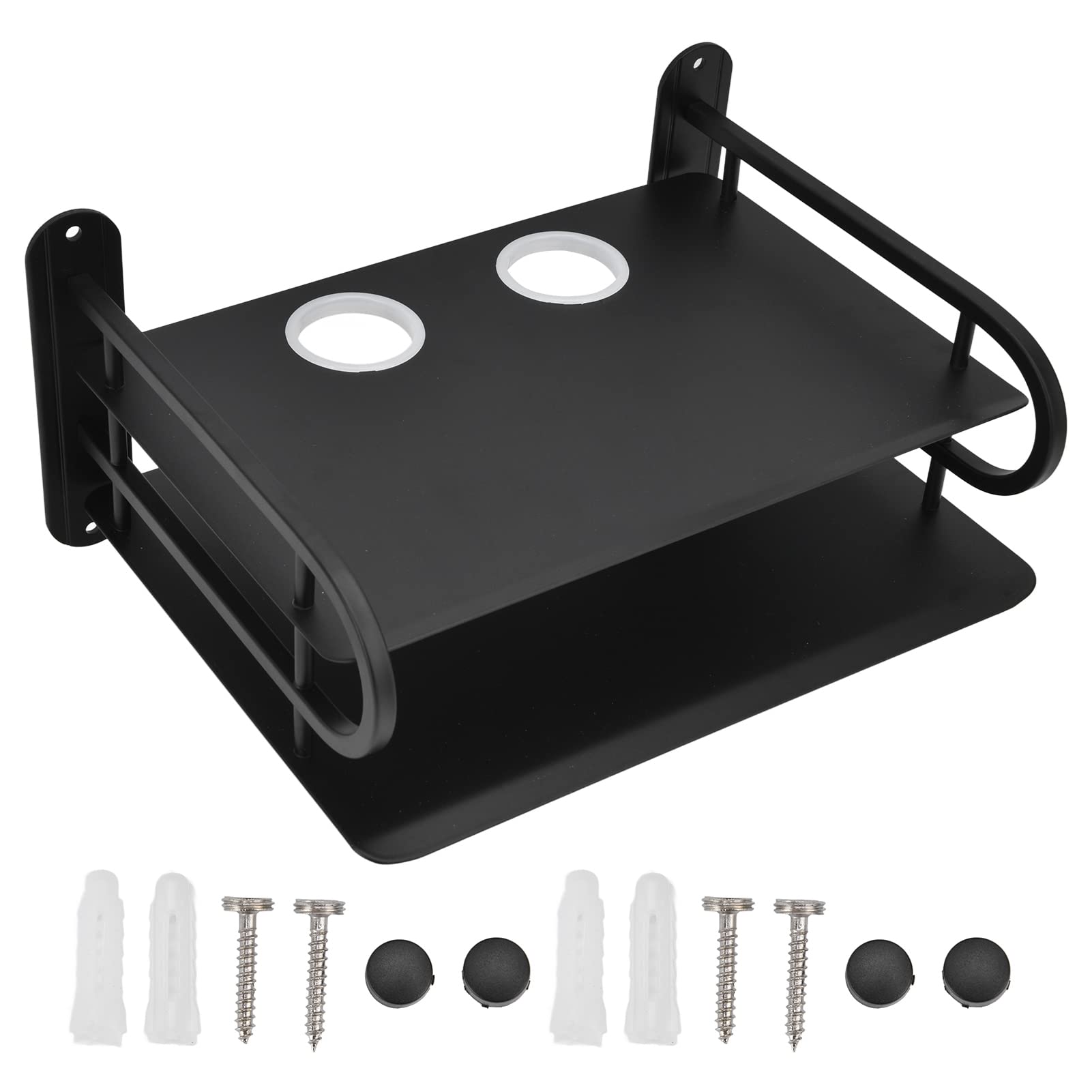 ANKROYU Double Floating Wall Mount, TV Box Stand Wall Mounted DVD Stand Double Floating Wall Stand TV Box Stand Wall Mounted Router Cable TV Box Stand Suitable for Living Room Storage