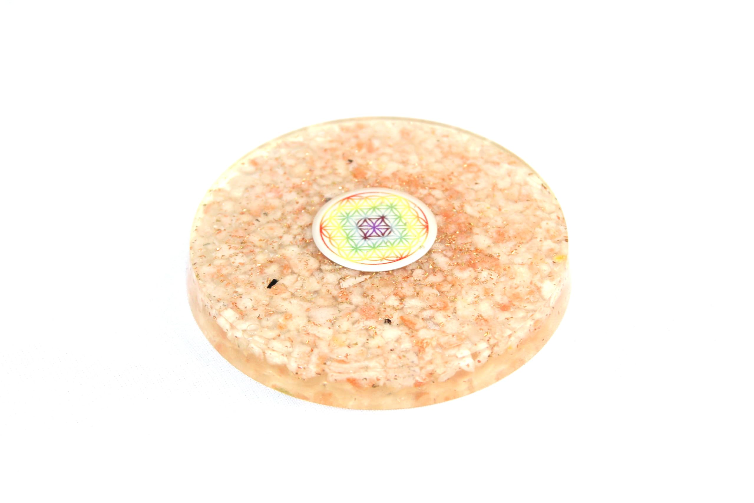 Prajet Sunstone Orgone Coaster – Energy Charging Plate with Copper Spiral for Positivity, Vitality & Aura Cleansing