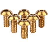 UHDFBDHF 6PCS Titanium Bike Screw M5x10mm Bicycle Disc Brakes Rotor Bolts Torx T25 Head (Gold)