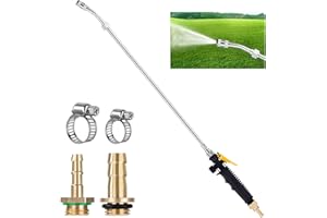 ECMLN 29 Inches Replacement Sprayer Wand,3/8" Brass Barb Universal Sprayer Wand,Stainless Steel Sprayer Parts with Shut off Valve & 2 Hose Clamps, Spray Wands for Garden Hose (Black2)
