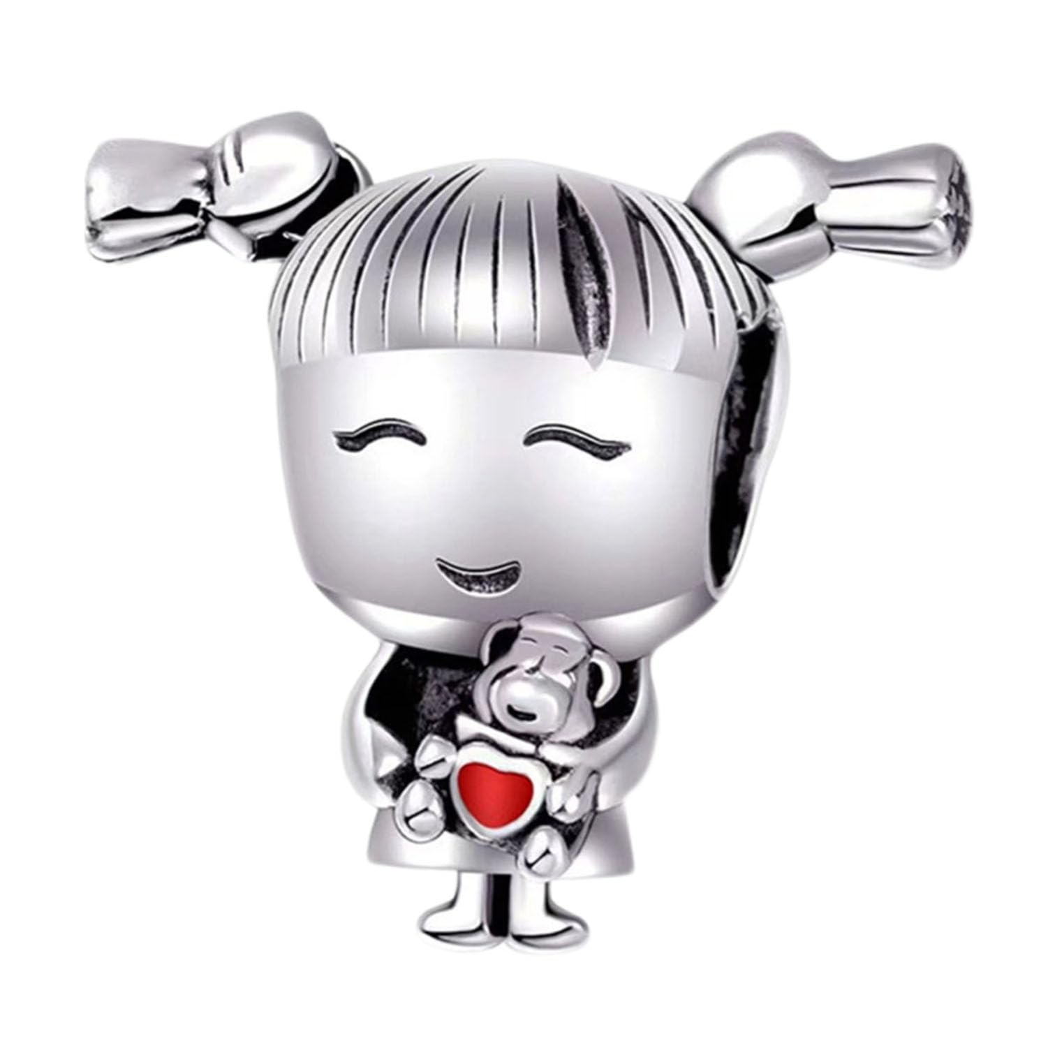 Girl Charm 925 Sterling Silver Child Bead Birthday Pendant for Pandora Charm Bracelet (Girl)