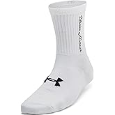 Under Armour - Womens Essential 3-Pack Mid Crew Socks, Color White (101), Size: Large