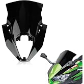PSLER Motorcycle Windshield Windscreen for Ninja 650 ER6F 2020-2026 Black | Durable ABS plastic, black wind deflector protector fairing to reduce wind noise &amp; protect from debris, windscreen