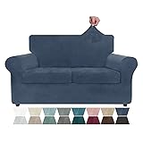 ZNSAYOTX Luxury Velvet Couch Cover 3 Piece Stretch