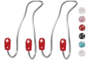 MTGOCHA Car Headrest Hooks Car Purse Hook, Universal Bling Car Seat Hooks Hanger, Car Hook for Purses and Bags Cute Metal Car Purse Holder Hook, Bling Car Accessories for Women, Red