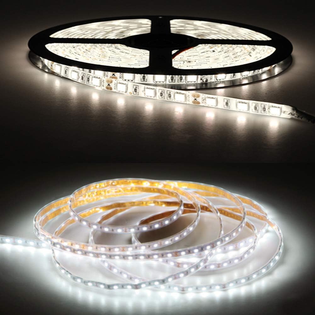 Tesfish 5m/Reel DC 24V 5050 White Color LED Strip Waterproof IP65 300 LEDs SMD 5050 LED Strip - Image 3