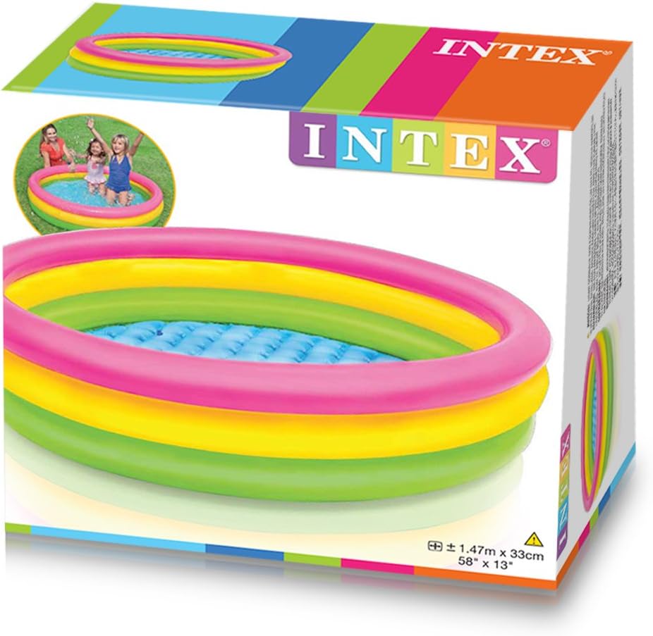 Intex Kiddie Pool - Kid's Summer Sunset Glow Design - 58" x 13": Toys & Games