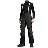 Pioneer Camp Mens Snow Ski Pants Waterproof Insulated Fleece Lined Snowboard Hiking Outdoor Zipper Bottom Leg With Suspenders
