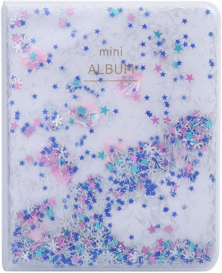 DAUERHAFT Large Capacity Mini Photo Album Photo Book Album 9.7 * 5.5 * 0.4inch,for Mini Camera 3 inch Photos(blue)