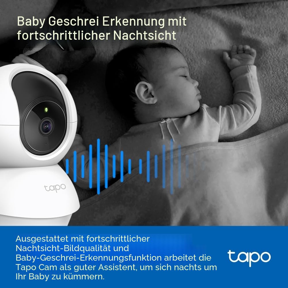 Tapo C200C 360°-WLAN-Überwachungskamera für den Innenbereich, 1080P, Nachtsicht, Bewegungserkennung, Zwei-Wege-Audio, kompatibel mit Alexa und Google Assistant, für Babys/Haustiere 2