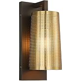 XiNBEi Lighting Gold Sconce Light, Industrial Bronze & Brass Sconces Wall Light Fixtures with Metal Shade, Wall Mount Lamp fo