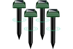 Ultrasonic Animal Repellent Outdoor, Solar Power Cat Rodent Raccoon Repeller, Rabbit Snake Control Device with Motion Sensor 