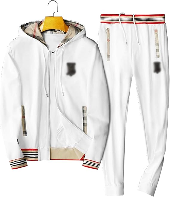 GOLOFEA Chándales de hombre Casual Grid Fitness Traje, Conjunto de