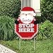 Big Dot of Happiness Jolly Santa Claus - Santa Stop Here Yard Sign - Christmas Welcome Yard Sign